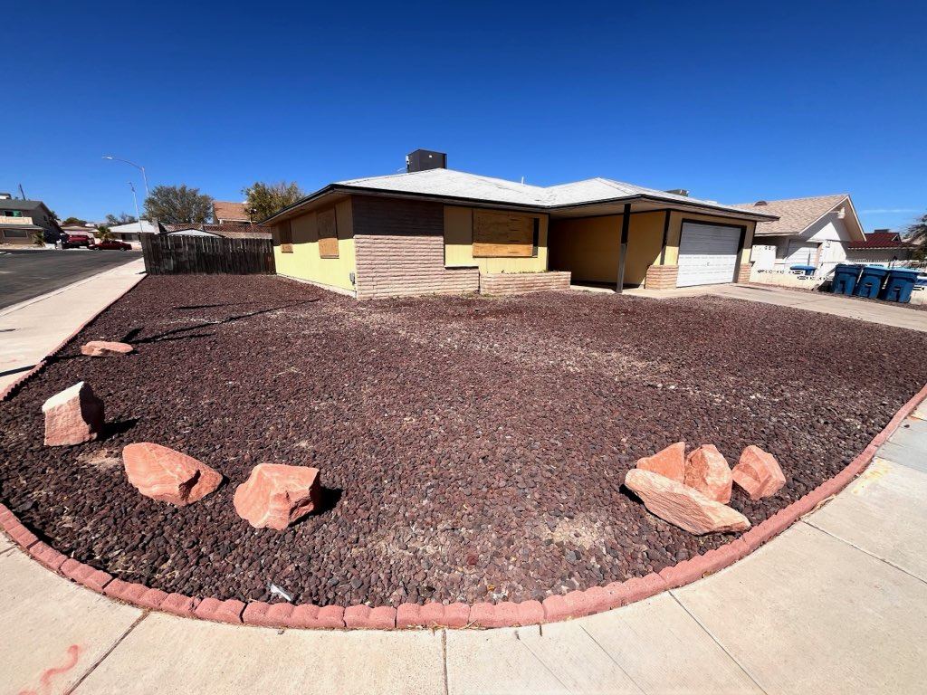 Front of a single-story house on Bruin Way in Las Vegas 89145 before sale